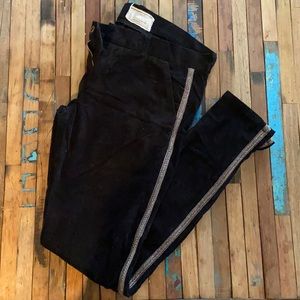 CURRENT/ELLIOTT Velvet Skinny Tuxedo Pants